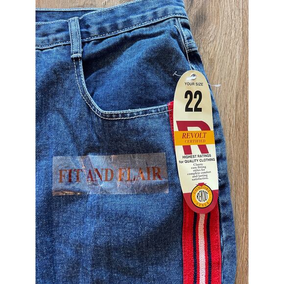 REVOLT High Rise Bootcut Jeans With Red Stripe Size 22 Vintage - Picture 3 of 6